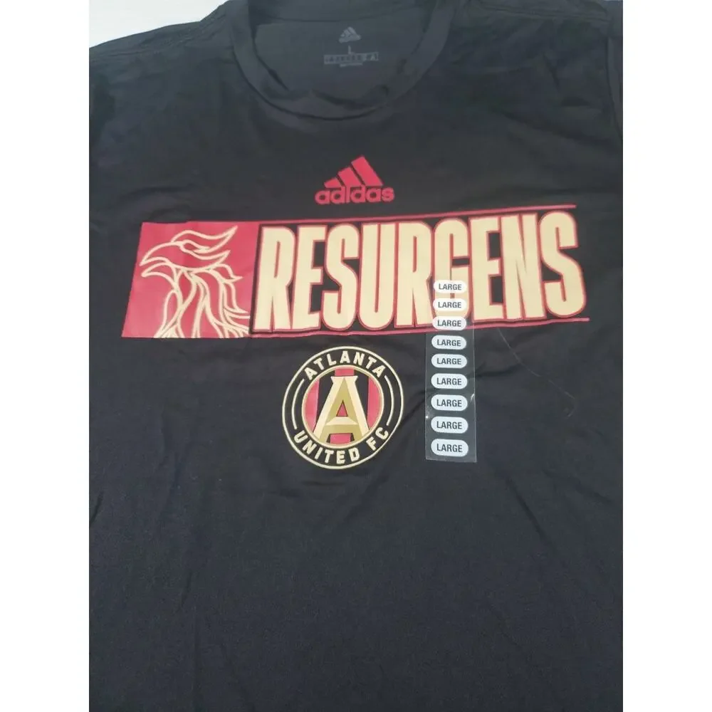 Adidas Mens Large Black Graphic Resurgen Atlanta United FC Pullover Shirt